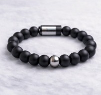 Black Beaded Bracelet