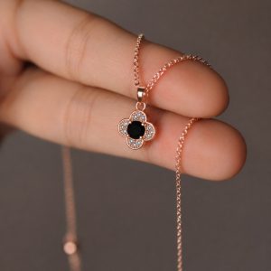 black stone necklace