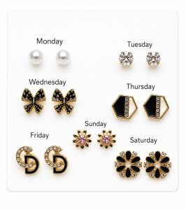 black earrings set