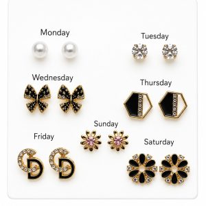 black earrings set